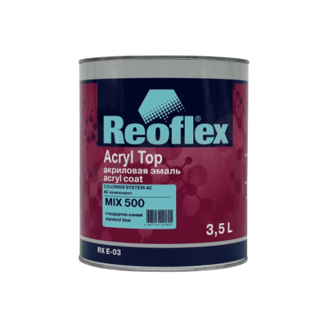 500 MIX Акриловая эмаль 4+1, Стандартно-синяя, 3.5л RX E-03-500-3500 – купить в Троицке | Reoflex | carpaint.kz