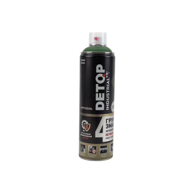 Detop RAL 6001 DETOP №4 - Primer-enamel on rust 3 in 1 - Green - Aerosol DTI-A07714 – buy in Troitsk | carpaint.kz