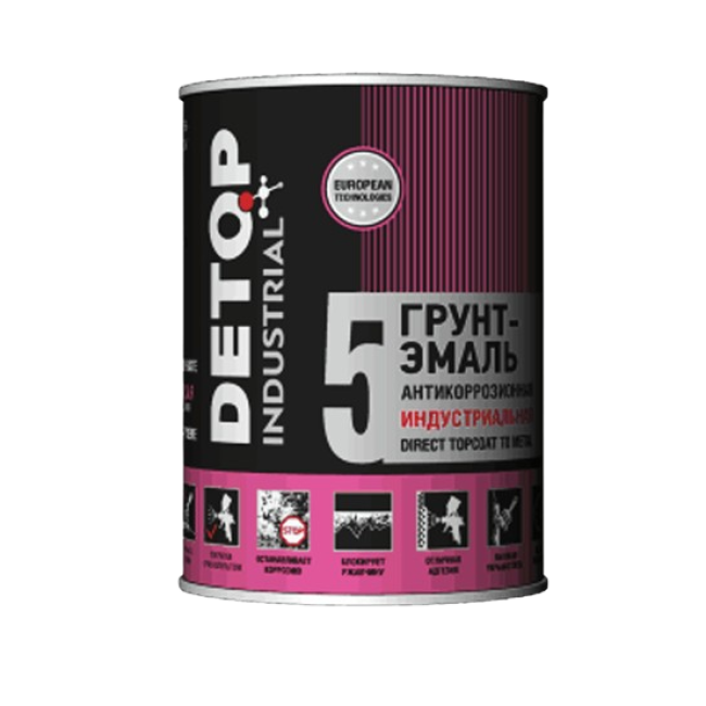 Detop RAL-9003 DETOP №5 - Industrial anti-corrosion primer-enamel - Signal white, 0.75l DTI-P59003 – buy in Troitsk | carpaint.kz